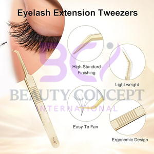 Good Seller Top Product Straight and Curved Straight Isolation Volume Easy <b>Fanning</b> Eyelash Extension Grafted Tweezers - Product Image 3