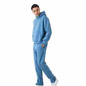 Unisex Winter French Terry Hoodie Set Custom Logo Track Suits Heavy Weight Thick Fleece Cotton Oversized Casual Tracksuits <b>Men</b> - Product Image 2