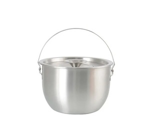 Olla de acero inoxidable de alta calidad con asa, nueva olla de Metal para utensilios de cocina, nueva apariencia plateada - Product Image 4