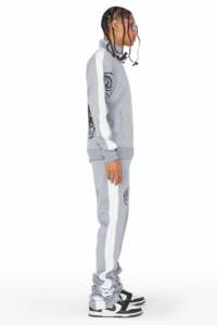 Unisex Custom High Quality Tech Fleece Tracksuit Logo Flared Sweatpants Hoodie Set Side <b>Strips</b> Jogger Plus Size Winter Thermal - Product Image 3