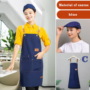 Vente en gros de tabliers de chef unis avec 2 poches impression de logo personnalisé disponible pour restaurants cuisines et peinture tissu polyester - Product Image 5