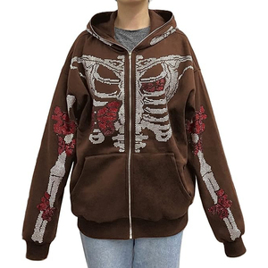 Customized Full Face Zip Pullover Hoodies 100% Cotton <b>Thick</b> <b>Fleece</b> Breathable Anti-Wrinkle Winter Warm Soft Men - Product Image 2