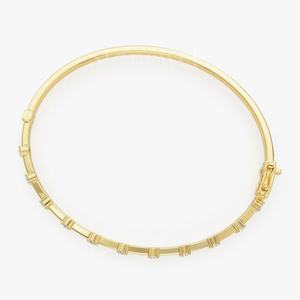 Minimalist Diamond Bangle <b>Bracelet</b> in Sterling Silver Unisex round Brilliant Cut <b>Stacking</b> Jewelry for Children - Product Image 2