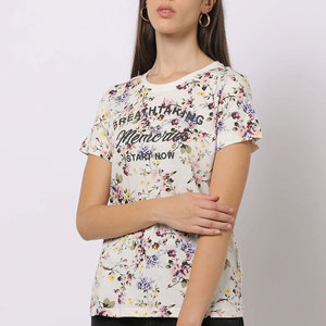 Nouvelle mode la plus populaire qualité femmes T-Shirts à manches courtes couleur unie femmes T-Shirts pour la vente en ligne - Product Image 1