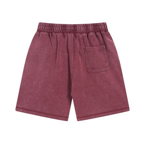 Short de survêtement en coton brodé avec logo personnalisé Short de survêtement délavé au soleil Short délavé à l'acide pour hommes - Product Image 3