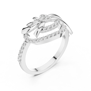 Anillo de compromiso de diamante con corte de cojín de 10K para novias - Product Image 3