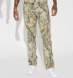 Pantalones Cargo de Algodón 100% con Estampado de Camuflaje para Hombre, al por Mayor, OEM, Personalizados, con Cremallera, Estilo Hip Hop, Servicio OEM - Product Image 4