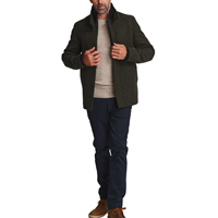 Trench-coat classique en laine mérinos à chevrons pour homme gris foncé pour l'automne et l'hiver-Premium Shacket