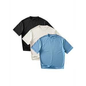 Camisetas Cortas de Algodón Orgánico G32 260 GSM, Tejido Relajado para Uso Diario, Paquete de 3 con Lavado Distintivo - Product Image 1