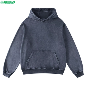 Jersey extragrande de algodón 100% de alta calidad para hombre, sudadera con estampado de lavado ácido, sudadera desteñida al sol, ropa de invierno francesa bordada - Product Image 1