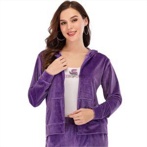 Wholesale OEM Custom 100% Cotton <b>Velvet</b> <b>Hoody</b> Plain Chenille Embroidery Slim Fit <b>Velvet</b> <b>Hoodies</b> - Product Image 1