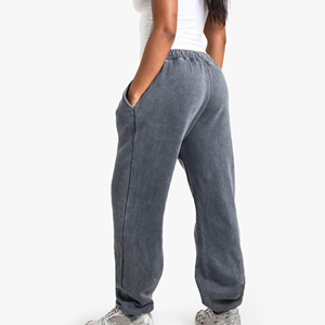 <b>Women's</b> Custom Design <b>Joggers</b> Solid Color <b>Baggy</b> Fit Sweatpants with Elastic Waist Closure for Summer - Product Image 2