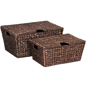 Panier de rangement de jacinthe d'eau d'herbe de mer d'usine panier de rangement en osier organisateur de maison boîte de rangement panier d'armoire utilitaire - Product Image 3