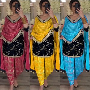 Estilo Lahor festivo y función especial ambos lados bordado espejo trabajo Punjabi Salwar traje a medida en Anarkali estilo traje - Product Image 5