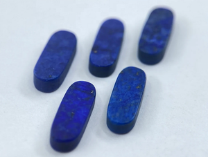 Lapis Lazuli Bleu Naturel Long Ovale Forme Plat Calibré Lâche Cabochon Pierres Précieuses pour la Fabrication de Bijoux Toutes Tailles Bagues Collier - Product Image 2