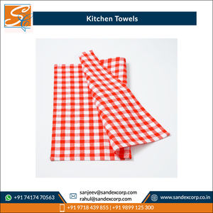 Grande demande de serviettes de cuisine en coton de qualité supérieure, design moderne à carreaux, super absorbantes, en gros, en provenance d'Inde - Product Image 6