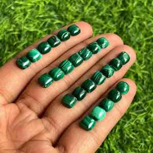 Top Grade Malachite Cushion Shape Cabochon Loose Gemstones Lot with Attractive Look Best Option for Jewelry Making & Craft Use - Product Image 1