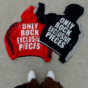 เสื้อฮู้ดดี้สตรีทแวร์สไตล์ Y2K ผ้าฝ้าย 100% หนานุ่ม ทรงโอเวอร์ไซส์ พิมพ์ลายซิลค์สกรีน ปักลาย เป็นมิตรกับสิ่งแวดล้อม สำหรับผู้ชาย - Product Image 4