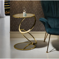 Table d'appoint en métal avec cadre de couleur argentée design pour la maison Salons Hôtels Restaurants Bureaux Table d'appoint au design unique