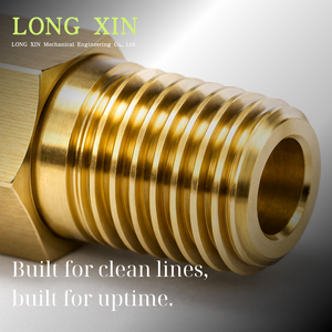 Adaptateur de raccord droit en laiton BSPT R1/8-28 à filetage mâle L32mm HEX12 CNC tourné. JTSP-18PM - Product Image 5