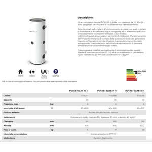 Sistema HVAC Domestico Prismek Pocket Slim da 50 Litri con Volano Termico per Pompe di Calore - Product Image 2