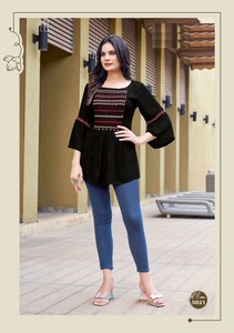 Precio Rayon Bordado Western Top para damas venta en línea - Product Image 6