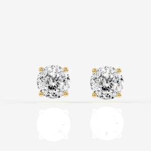 Boucles d'oreilles en diamant Moissanite certifié en or 9 carats, style coupe portugaise - Product Image 1