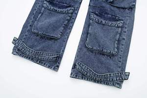 Large Size <b>Men's</b> Solid Denim Stretch Breathable Spring Custom Straight Jeans Casual <b>Trousers</b> - Product Image 4