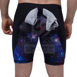 High Quality Solid Color <b>Men</b> Quick Dry Fitness <b>Compression</b> <b>Shorts</b> Elastic Waist Breathable Running <b>Compression</b> <b>Shorts</b> - Product Image 5