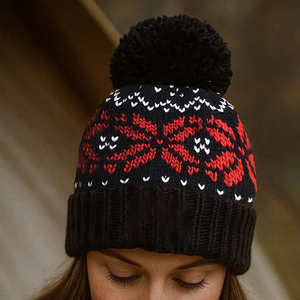 Gorro de Invierno Unisex de Punto Jacquard Acrílico con Bordado Personalizado - Product Image 4