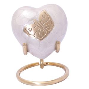 Urnes funéraires en laiton en marbre noir avec support fini nickel - Product Image 2