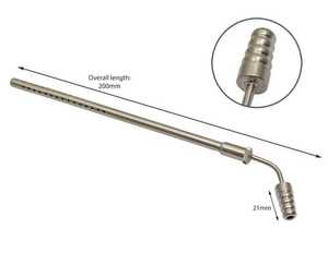 หลอดดูดสเตนเลสแบบใช้มืออุปกรณ์ผ่าตัดด้วยมือขนาดพิเศษ - Product Image 5