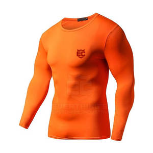 Camisas de compresión para hombre más vendidas 220g transpirable y patrón sólido precio bajo en stock para la venta - Product Image 4