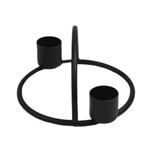 Bougeoir à base ronde avec finition de couleur noire Idéal pour la maison et d'autres événements Décoration Metal Designer T-light Holder - Product Image 1