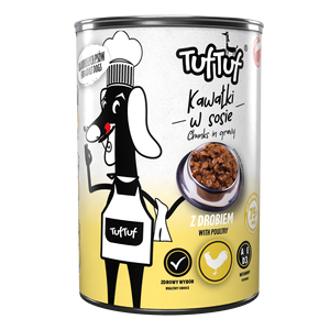 TufTuf Aliment pour chiens en conserve sans céréales, morceaux de saumon en sauce, 415g, saveurs assorties - Product Image 6