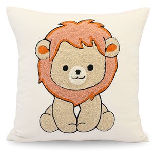 Funda de Cojín de Algodón con Diseño de León, Hecha a Mano, con Relleno 100% Algodón, Extraíble y Lavable, para Decoración de Habitaciones Infantiles - Product Image 1