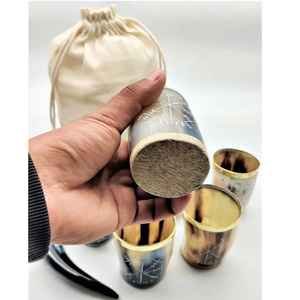 Copa de cuerno vikingo de Búfalo con latón - Product Image 5