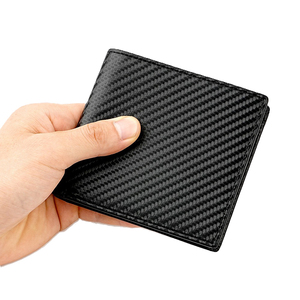 กระเป๋าสตางค์หนังแท้บุโพลีเอสเตอร์สำหรับผู้ชายไซส์ใหญ่ ป้องกัน RFID ด้วยคาร์บอนไฟเบอร์ ดีไซน์เนอร์ กระเป๋าใส่เหรียญและเงินสด - Product Image 6