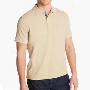 Polo sencillo de hombre con logotipo personalizado informal liso de alta calidad al por mayor - Product Image 1