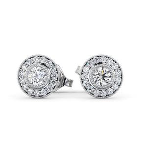 Top Quality Lab Diamond Stud Earrings 10k Solid <b>Gold</b> Women's Halo Earrings Antique Milgrain <b>Set</b> Fine Jewelry At Affordable Price - Product Image 3