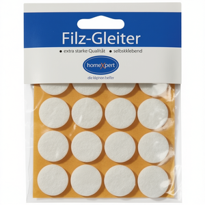 White 17 mm Self-Adhesive Felt Glides 16-Piece Set Per SB <b>Card</b> for Rug Pads & <b>Protectors</b> - Product Image 2