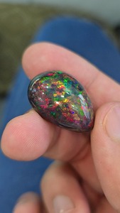 ธรรมชาติเอธิโอเปียนสีดำโอปอล cabochon. ชิ้นส่วนที่มีคุณภาพสูงสุด14.90 cts. โอปอลทรงหลังเบี้ยคุณภาพระดับโลก - Product Image 2