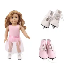 Wholesale 18 Inch Doll Shoes 7.5cm Ice Hockey Skates Shoes For American Girl Doll African Doll