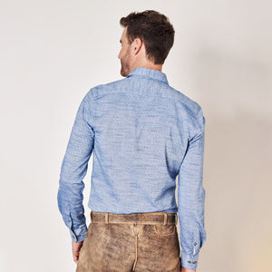 Precio al por mayor Nuevo diseño Hombres Camisa de vestir bávara Elegante manga larga Poliéster con patrón liso - Product Image 6