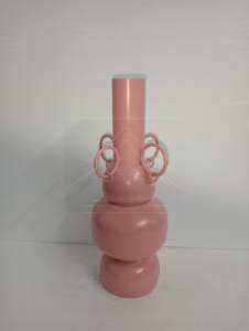 Vase sculptural rose style Ins |   Vase à fleurs géométrique |   Vase décoratif en céramique artisanale haut de gamme pour fleurs séchées, décoration d'intérieur - Product Image 3