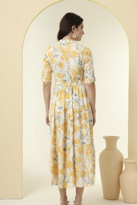 Vestido Maxi escalonado con estampado floral de alta calidad para Mujer | Diseño estampado elegante | Vestido de mujer para fiesta - Product Image 5