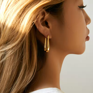 PLDYJ003-DA Pendientes de Aro Simples en Forma de <span class=keywords><strong>U</strong></span>, Regalos para Bodas y Fiestas, Joyería Lisa de Moda con Personalidad para Mujer - Product Image 5