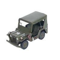 Modèle de voiture Jeep Willys Quad Overland 1940 en acrylique fait main, rectangle 29,2Lx12,7Wx16,5H cm, peint OMH AJ103, pour maison, bureau, camping-car