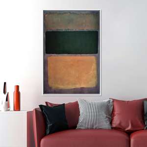 Impression d'art abstrait de Mark Rothko : toile minimaliste moderne, toile encadrée blanche - Product Image 1