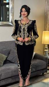 2025 @ Dernière veste noire algérienne et robe Karakou broderie avec perles de verre cristal pierres perles et travail manuel Dabka Zari - Product Image 2